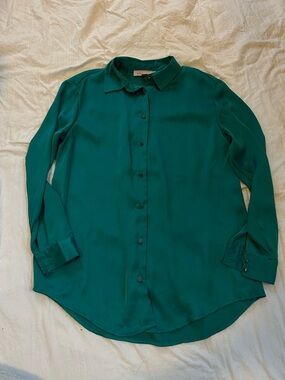 Philosophy Teal Silky Blouse